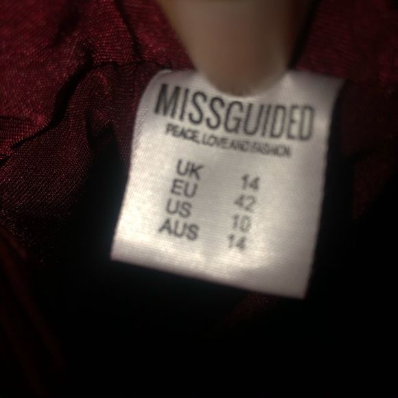 MISSGUIDED Wine Colored Ruched Midi Dress - Picture 8 of 8